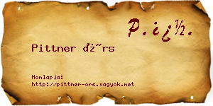 Pittner Örs névjegykártya